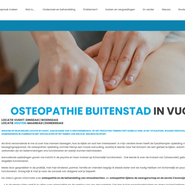 Joomla Webdesign Houten portfolio VIPWebdesign Osteopathie Buitenstad in Vught  https://osteopathiebuitenstad.nl/